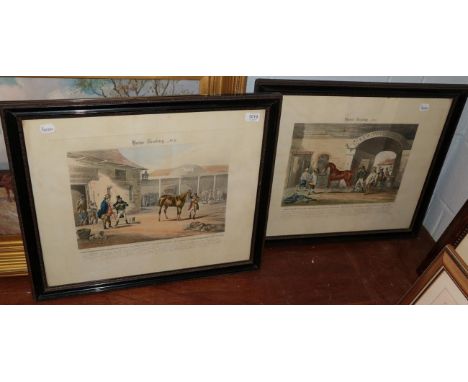 After R Scanlan, horse dealing, coloured engravings, plates one and two (2)
