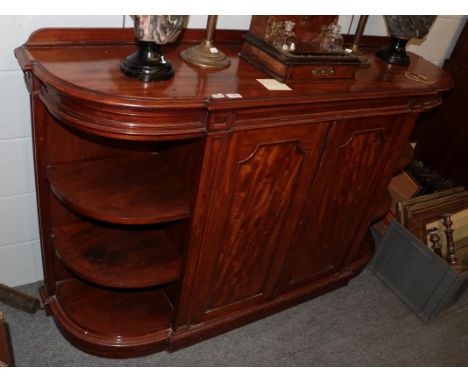 A Victorian mahogany credenza, stamped Howard &amp; Sons, Berners Street, 3rd quarter 19th century, the moulded top above two