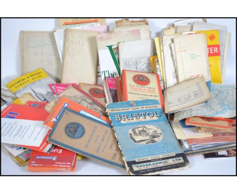 A collection of vintage road maps of The British Isles to include canvas backed maps, Ordnance Survey etc&nbsp;