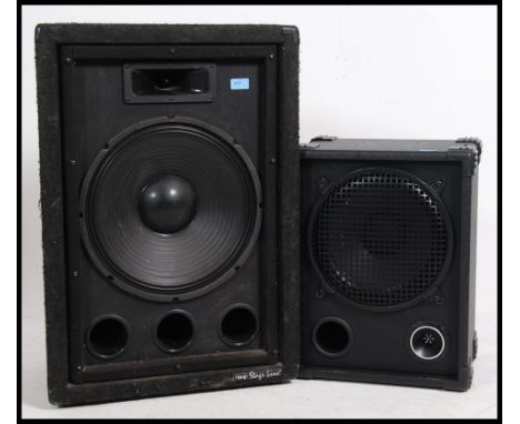 A large modern Stag Line stage speaker together with another similar in black ( see illustrations )