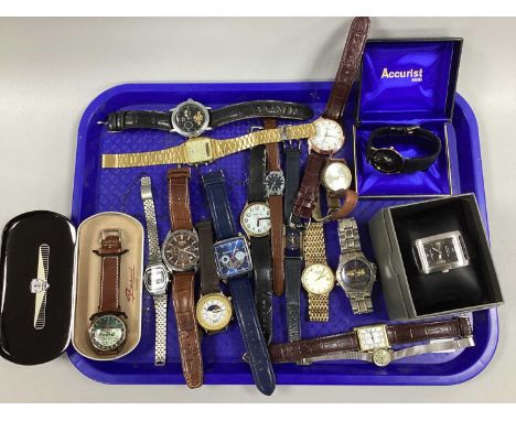 A Vintage Fossil 'Cherry Cola' Wristwatch, together with a collection of gent's wristwatches to include Timex Quartz, Rotary,