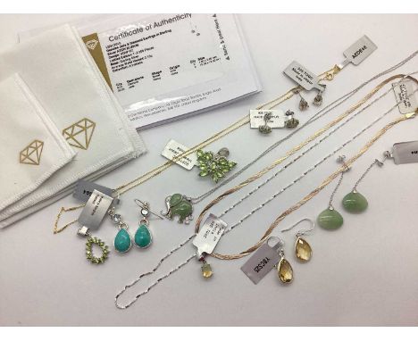 The Genuine Gemstone Company Ltd; A Collection of Modern Stone Set Jewellery, including Rio Grande Citrine drop earrings, A H