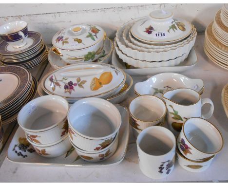 A quantity of Royal Worcester Evesham oven to table ware including tureens, flan dishes, etc.