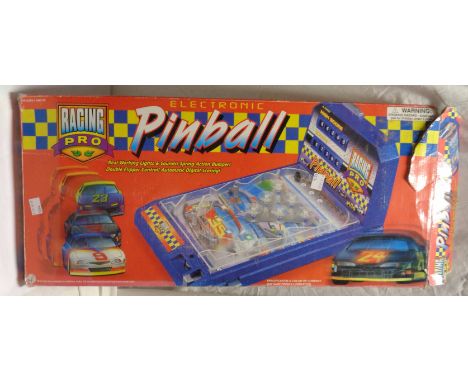 A boxed Racing Pro electronic pinball game