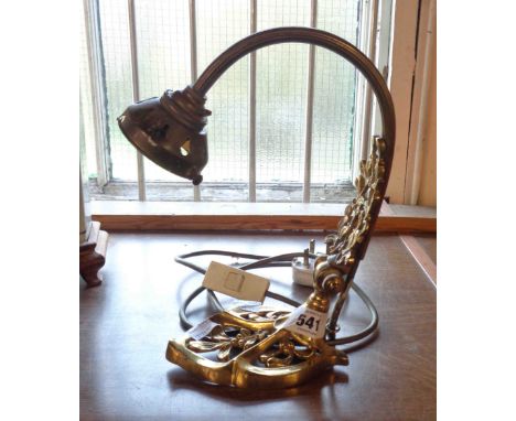 An Art Nouveau style cast brass table/wall lamp