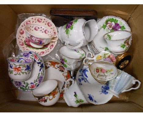 A box containing a quantity of assorted ceramics and other collectable items including cups and saucers, etc.