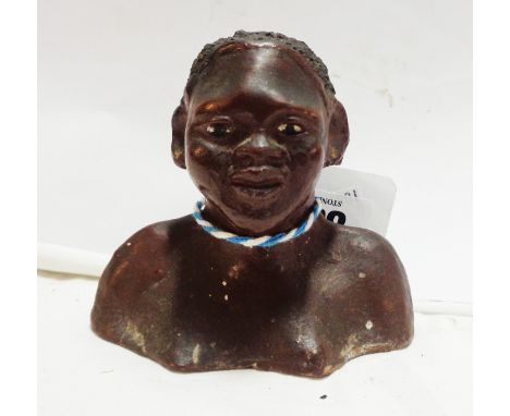 A vintage US ceramic bust depicting an African American