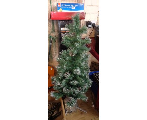 A boxed Christmas trees with light up plugin - sold with two boxed Christmas light sets