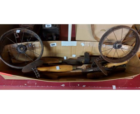 A box containing a quantity of wood turning and other tools, etc.