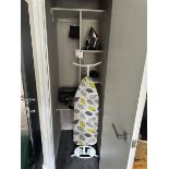 Contents of cupboard to include various hotel appliances, hotel safe & one Broomhill room diffuser (