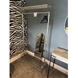 Freestanding metal clothes rail & mirror