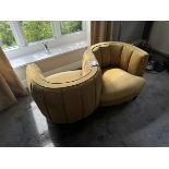 Yellow suede 'Lovers Bench' and dual opposite seater
