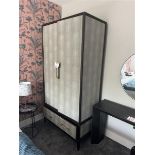 Double door leather effect wardrobe