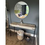 Wooden effect dressing table with stool & mirror
