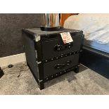 Various sized storage chests x 3, bedside tables x 2, chest of drawers x 1