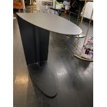 BoConcept “Ottawa” black metal side table, fits over bed or in the middle of a sofa for drinks. (New