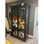 Black double door wardrobe, height 2.15m, width 110cm, depth 56cm