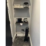 Assorted hotel appliances including Nespresso Coffee machine, one Ansio tower fan & one Broomhill ro
