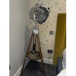 Decorative and functional tripod cinema-style freestanding light (needs new bulb)