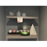 Assorted room accessories including a singing bowl