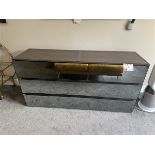 Mirror fronted wooden framed 3-drawer storage unit