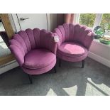 Pink suede chairs x 2