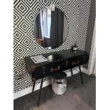 Black chest dressing table with mirror & stool