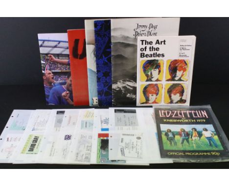 Memorabilia - 7 tour programmes to include Led Zeppelin Knebworth 1979, Jimmy Page &amp; Robert Plant x 2 1995 &amp; 1998, Bo