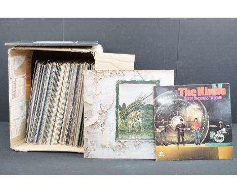 Vinyl - 46 Rock &amp; Pop LPs 21 12" singles and 1 10" to include Led Zeppelin x 2, The Doors, David Bowie, Hawkwind, Iron Ma