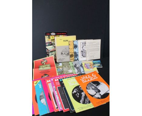 Memorabilia - Various record company catalogues including Topic, Island, Argo, Arhoolie, Sun, Ska To Reggae Label Discography