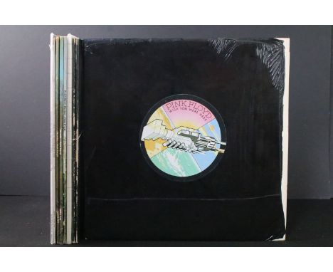 Vinyl - 9 Pink Floyd and related albums to include: Wish You Were Here x 2 (one in complete but opened black shrink with stic