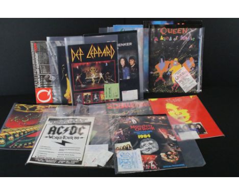 Memorabilia - various items to include 15 Rock / Metal tour programmes Monsters Of Rock 1984 (with ticket featuring ACDC), De