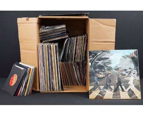 Vinyl - 35 Rock &amp; Pop LPs, 2 12" and over 100 7" singles mainly 1980s.  LPs to include The Beatles Abbey Rd (misaligned a