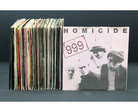 Vinyl - 60 UK Punk late 1970’s to early 1980’s 7” singles including private pressings and promos to include: 999 x 7, The Onl