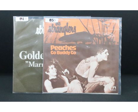 Vinyl - 2 The Stranglers original foreign pressing 7” singles to include: Peaches / Go Buddy Go (United Artists Records – 5C 