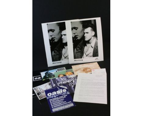 Memorabilia - Smiths / Oasis to include from The Smiths ticket stub, postcard, press release for I Started Something I Couldn