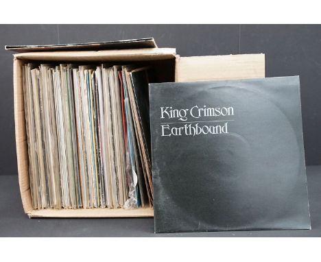 Vinyl - 64 Rock &amp; Pop LPs and 1 12" to include King Crimson, Pink Floyd x 2 (inc DSOTM with 1 poster, A5/B5), Neil Young,