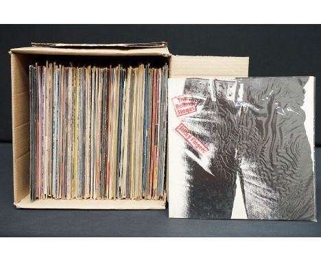 Vinyl - Over 80 Rock &amp; Pop LPs to include The Rolling Stones x 14 (inc Sticky Fingers with working zipper), The Beatles, 