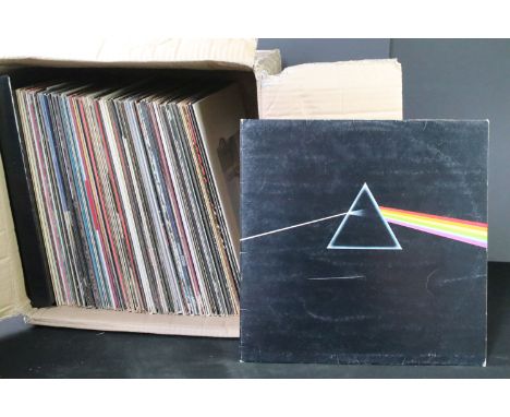 Vinyl - 67 Rock &amp; Pop LPs and 1 box set to include Pink Floyd x 3 (inc DSOTM with 1 poster 2 stickers, Wish You Were Here