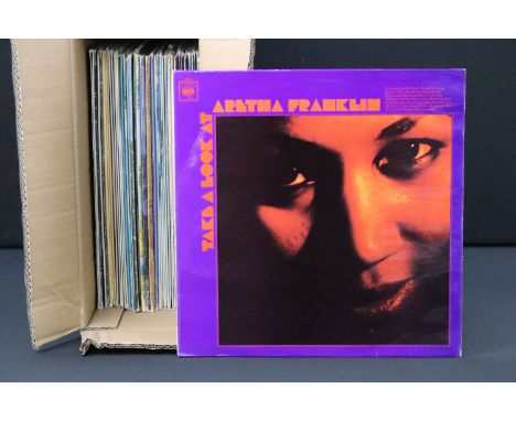 Vinyl - Over 30 Rock &amp; Pop LPs to include Aretha Franklin, Blow Fly Disco, James Taylor, ELP x 2, Moddy Blues &amp; Membe