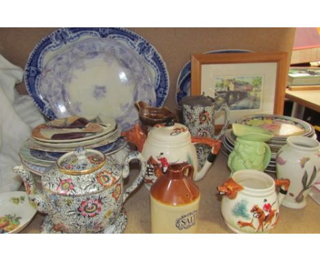 A Royal Doulton plate together with  assorted plates, jugs etc