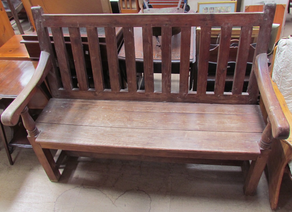 A teak garden bench