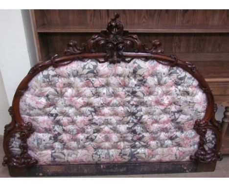 A mahogany mirror back converted to a headboard approximately 130cm high (at tallest point) x 185 long