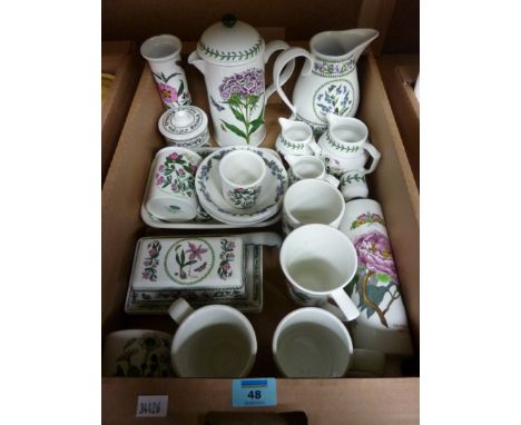 Portmeirion Botanic Garden cafetiere and mugs, rolling pin, cream jugs, butter dish and other items in one box