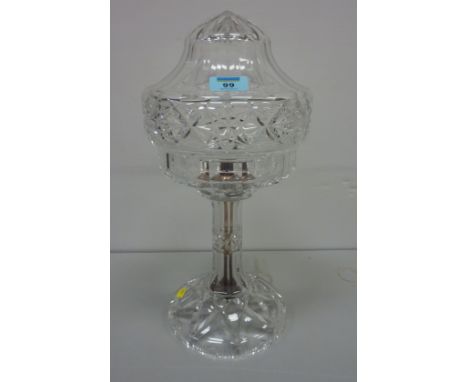 Heavy cut crystal table lamp H42cm