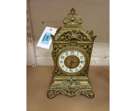 Ornate brass mantel clock H27.5cm 
