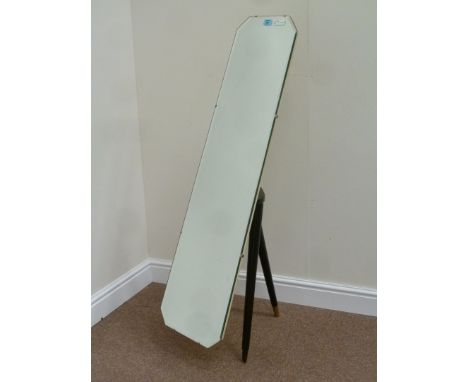1950's vintage retro dressing mirror on ebonised tripod base