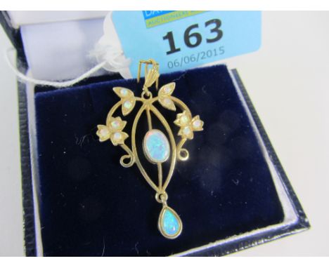 Opal gold-plated pendant