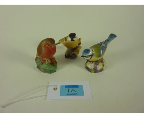Three Royal Worcester china birds