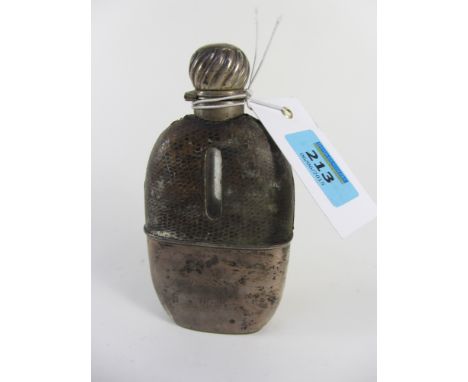 Victorian silver hip flask by George Unite Birmingham 1888